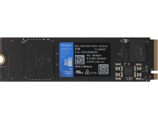 Твердотельный диск 2TB WD Blue SN5000, NVMe, M.2 2280, PCI-E 4x4 [R/W - 5150/4850 MB/s]