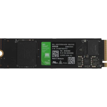 Твердотельный диск 500GB WD Green SN3000, PCI-E 4.0 x4 M.2 2280, [R/W - 5000/4100 MB/s]