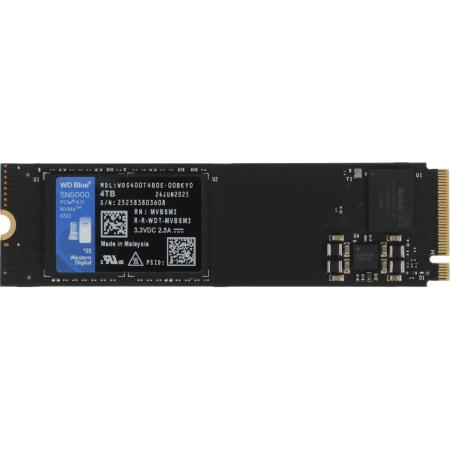 Твердотельный диск 4TB WD Blue SN5000 , NVMe, M.2 2280, PCI-E 4x4 [R/W - 5500/5000 MB/s]