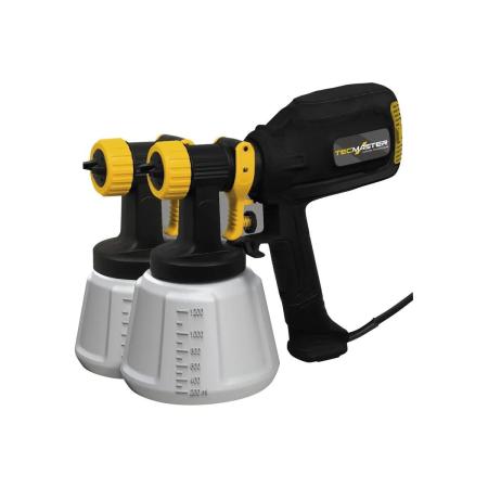 TECMASTER Краскопульт электрический T1200 с двумя насадками и комплектом форсунок 1231200
