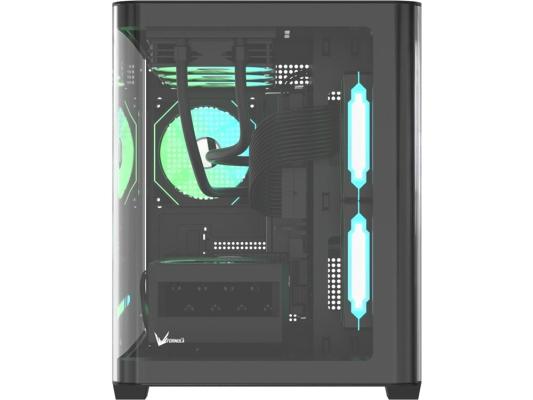 Корпус Formula Crystal U2M Floe черный без БП mATX 1xUSB3.0 1xUSB3.1 audio bott PSU