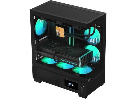 Корпус Formula Crystal E1 черный без БП ATX 5x120mm 3x140mm 2xUSB3.0 1xUSB3.1 audio bott PSU