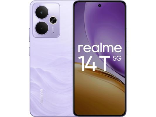 Смартфон Realme RMX5078 14T 5G 256Gb 12Gb фиолетовый моноблок 3G 4G 2Sim 6.67" 1080x2400 Android 15 50Mpix 802.11 a/b/g/n/ac NFC GPS GSM900/1800 GSM1900 Protect