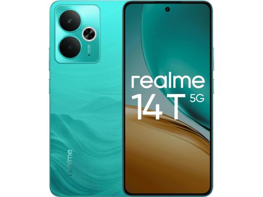 Смартфон Realme RMX5078 14T 5G 256Gb 12Gb зеленый моноблок 3G 4G 2Sim 6.67" 1080x2400 Android 15 50Mpix 802.11 a/b/g/n/ac NFC GPS GSM900/1800 GSM1900 Protect