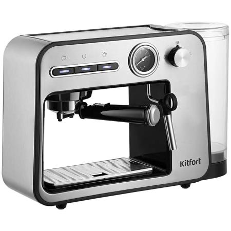 Кофеварка рожковая Kitfort КТ-7515 1450Вт серебристый