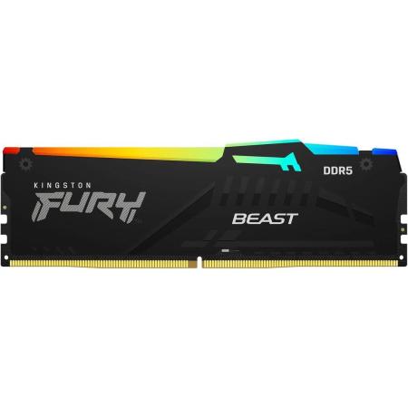 Память DDR5 16GB 6400MHz Kingston KF564C32BBEA-16 Fury Beast RGB RTL Gaming PC5-51200 CL32 DIMM 288-pin 1.4В single rank с радиатором Ret