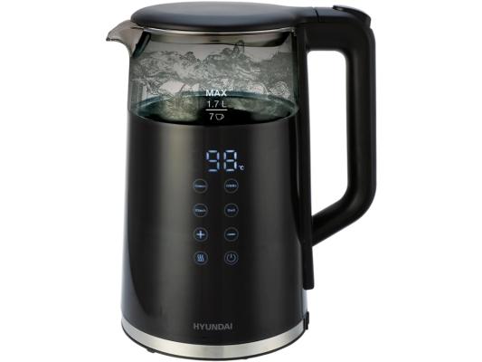 Чайник электрический Hyundai HYK-G5403 1.7л. 2200Вт черный корпус: стекло