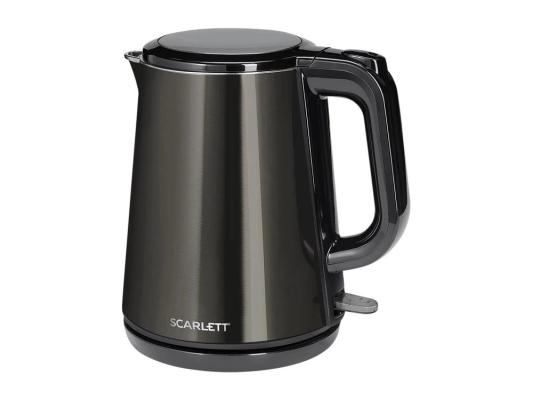 Чайник электрический Scarlett SC-EK21S58 1л. 1200Вт черный корпус: металл/пластик