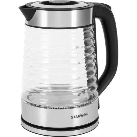 Чайник электрический Starwind SKG2111 2л. 1800Вт черный/прозрачный корпус: стекло