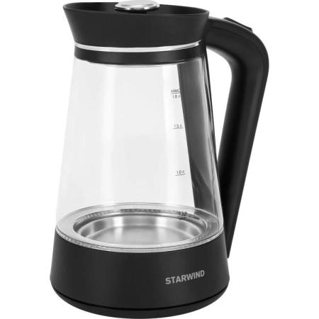 Чайник электрический Starwind SKG2116 1.8л. 1700Вт черный/прозрачный корпус: стекло