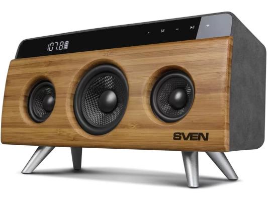 Колонка порт. Sven АС HA-930 дерево/черный 30W 1.0 BT/3.5Jack/USB 2200mAh