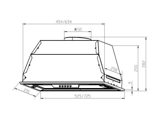 Вытяжка встраиваемая Lex GS Bloc P 900 IV слоновая кость управление: кнопочное (1 мотор)