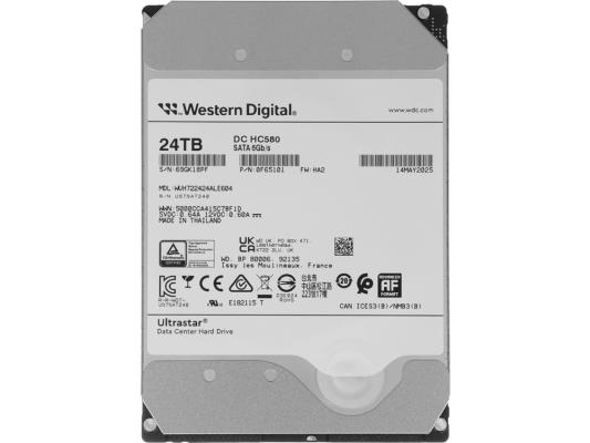 Жесткий диск WD SATA-III 24TB 0F65101/0F62821 WUH722424ALE604 Server Ultrastar DC HC580 4KN (7200rpm) 512Mb 3.5"