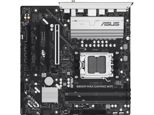 Материнская плата Asus B850M MAX GAMING WIFI Socket AM5 AMD B850 4xDDR5 mATX AC`97 8ch(7.1) GbLAN RAID+HDMI+DP