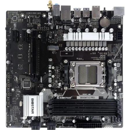 Материнская плата Biostar B650MT-E Pro Socket AM5 AMD B650 4xDDR5 mATX AC`97 8ch(7.1) 2.5Gg RAID+HDMI+DP