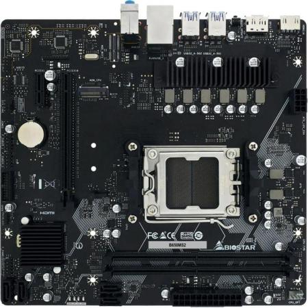 Материнская плата Biostar B650MS2-E Socket AM5 AMD B650 2xDDR5 mATX AC`97 8ch(7.1) 2.5Gg RAID+HDMI+DP