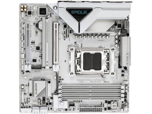 Материнская плата Gigabyte B850M EAGLE WF6E ICE Socket AM5 AMD B850 4xDDR5 mATX AC`97 8ch(7.1) 2.5Gg RAID+HDMI+DP