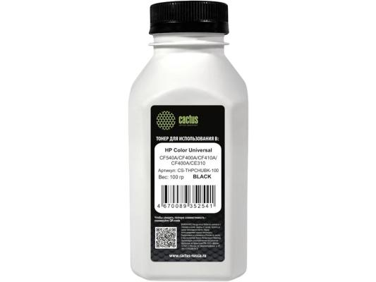 Тонер Cactus CS-THPCHUBK-100 черный флакон 100гр. для принтера HP Color Universal CF540A/CF400A/CF410A/CF400A/CE310