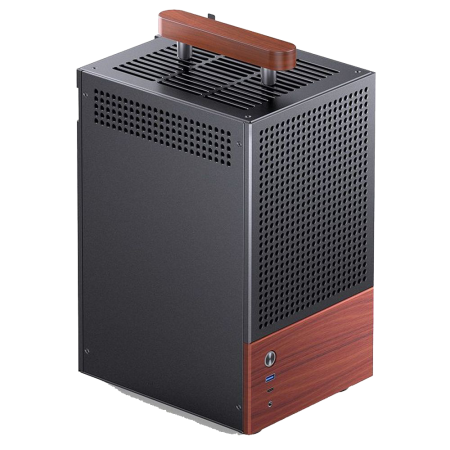 Корпус без блока питания/ Case JONSBO T6, Mini-Tower, 1x140mm, 1xUSB-A 3.0 + 1xUSB-C 3.2, mITX, wood panel + wooden handle Black
