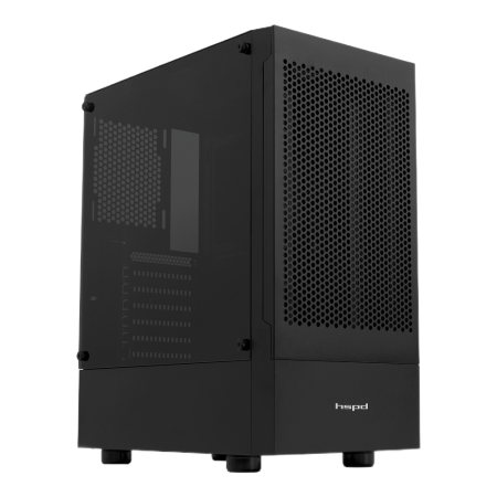 Корпус без блока питания/ Case HSPD M540, Mesh Mid Tower, Black, TG, 0.45 SPCC, no fans, ATX, mATX, mITX, 160/300/150mm, 2x2.5", 2x3.5", 7xPCI, 1xUSB-A 3.0, 2xUSB-A 2.0, 365x216x405mm