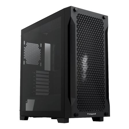 Корпус без блока питания/ Case HSPD M541, Mesh Mid Tower, Black, TG, 0.7 SPCC, no fans, ATX, mATX, mITX, 170/405/210mm, 2x2.5", 2x3.5", 7xPCI, 1xUSB-A 3.0, 2xUSB-A 2.0, 465x220x485mm