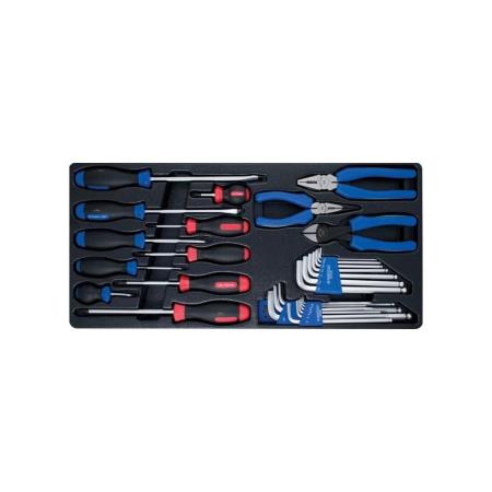 KING TONY Набор отверток, плоскогубцев и шестигранников Г-образных, ложемент, 29 предметов 9-90129CR