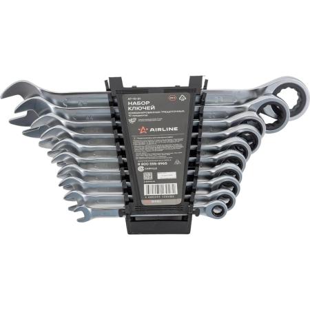 Airline Набор ключей комбинир.трещот. 10 предм. 8,10,12,13,14,15,17,19,22,24мм пласт.держат. AT-10-51