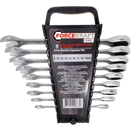 Forcekraft Набор ключей комбинированных трещоточных, 9 предметов FK-51092(50626)