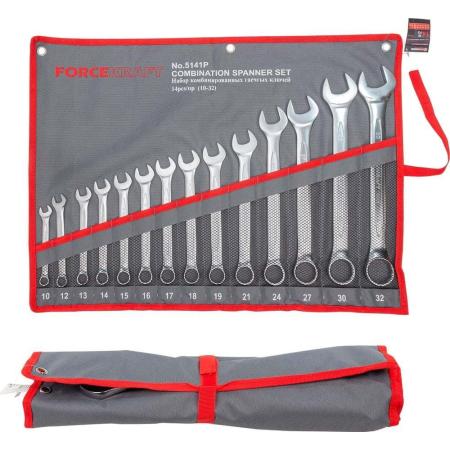 Forcekraft Набор ключей комбинированных 14 предметов, на полотне FK-5141/5141P/(29933)