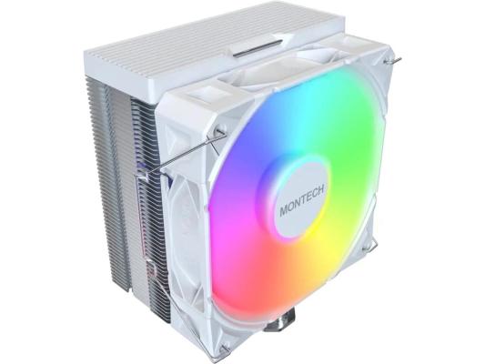 Устройство охлаждения(кулер) Montech NX400 ARGB Soc-AM5/AM4/1200/1700/1851 белый 4-pin 34.17dB Al+Cu 220W 874gr Ret (NX400ARGBWH)