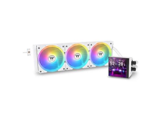 Система водяного охлаждения Thermaltake MAGFloe 420 Ultra Snow ARGB Soc-AM5/AM4/1200/1700/1851 белый 4-pin 34.5-38.8dB Al LCD 360W Ret (CL-W452-PL14SW-A)