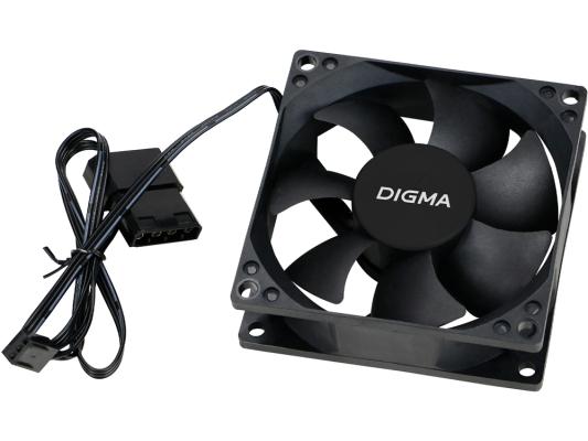 Вентилятор для корпуса Digma DFan-80 80х80x25 черный 3-pin 4-pin (Molex) 23дБ Ret