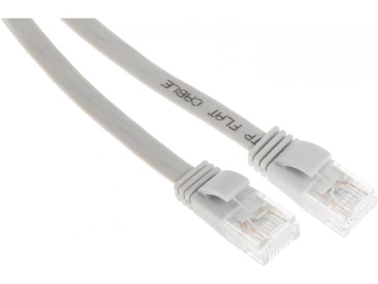 Патч-корд Buro Flat 10Гбит/с UTP 4 пары cat.5E Cu molded 1.5м серый RJ-45 (m)-RJ-45 (m) (BU-5E-FLAT-1.5M-G)