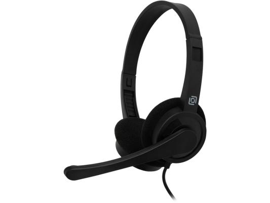 Наушники с микрофоном Оклик HS-M600 черный 1.8м накладные оголовье (1900372)