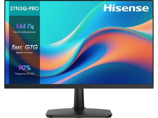Монитор Hisense 27" 27N3Q-PRO черный IPS LED 5ms 16:9 HDMI M/M матовая 1500:1 250cd 178гр/178гр 1920x1080 144Hz VGA DP FHD 5.7кг