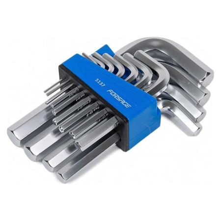 Forsage Набор ключей Г-образных 6-гранных 13 предметов, 2, 2,5, 3-8, 10, 12, 14, 17, 19мм в пластиковом держателе F-5137(8582)