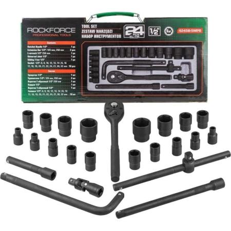 Rockforce Набор инструментов 24 предмета, 1/2", 6гр RF-4245B-5MPB(57603)