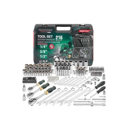 Rockforce Набор инструментов 216 предметов 1/4, 3/8, 1/2 (6гр.) RF LIGHT-38841-216(62002)
