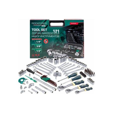 Rockforce Набор инструментов 121 предмет 1/4, 1/2,3/8 ( 6гр.) RF LIGHT-41212-5(61548)