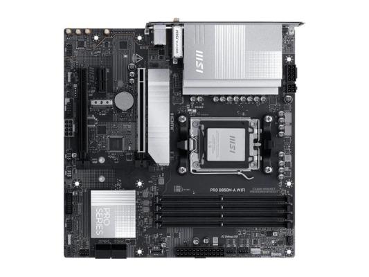 Материнская плата MSI PRO B850M-A WIFI Socket AM5 AMD B850 4xDDR5 mATX AC`97 8ch(7.1) 5Gigabit RAID+HDMI+DP