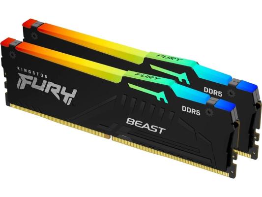 Память DDR5 2x32GB 6000MHz Kingston KF560C36BBE2AK2-64 Fury Beast Black Expo RGB RTL Gaming PC5-48000 CL36 DIMM 288-pin 1.35В single rank с радиатором Ret