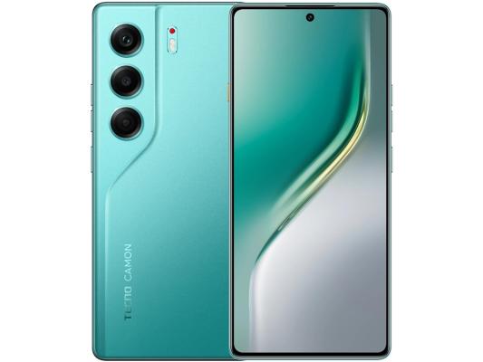 Смартфон Tecno Camon 40 256Gb 12Gb зеленый моноблок 3G 4G 2Sim 6.78" 1080x2436 Android 15 50Mpix 802.11 a/b/g/n/ac NFC GPS GSM900/1800 GSM1900 Protect FM microSD max1024Gb