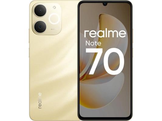 Смартфон Realme RMX5313 Note 70 128Gb 6Gb золотой моноблок 3G 4G 6.7" 720x1600 Android 15 13Mpix 802.11 a/b/g/n/ac NFC GPS GSM900/1800 GSM1900 Protect