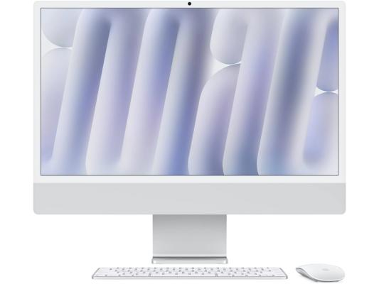 Моноблок Apple iMac A3247 24" 4.5K M4 8 core (4) 16Gb SSD256Gb 8 core GPU macOS WiFi BT 143W клавиатура мышь Cam серебристый 4480x2520