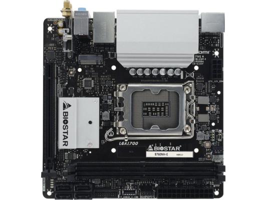 Материнская плата Biostar B760NH-E Soc-1700 Intel B760 2xDDR5 mini-ITX AC`97 8ch(7.1) 2.5Gg RAID+HDMI+DP