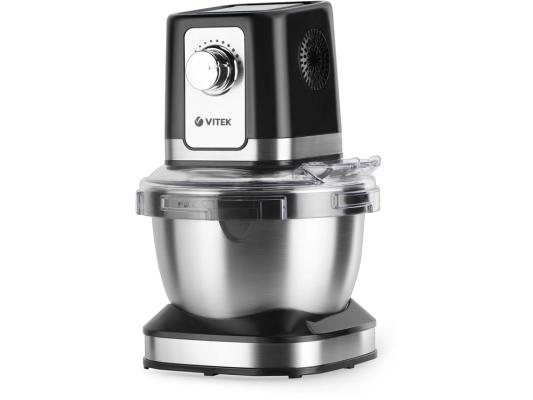 Кухонная машина Vitek VT-1435 планетар.вращ. 1000Вт черный/серебристый