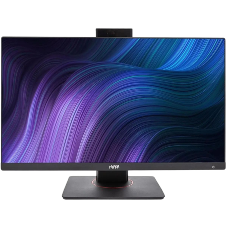 Моноблок/ HIPER V6   23.8"(1920x1080 (матовый) IPS)/Intel Core i3 14100(3.5Ghz)/16384Mb/512PCISSDGb/noDVD/BT/WiFi/war 1y/6.45kg/черный/Win11Pro + Cam 5.0 SD/Проводные МК/WiFi6
