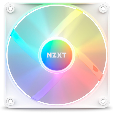 Кулер для корпуса ПК/ Case Cooler NZXT F120 RGB Core (120x120x25mm, 4-pin PWM, RGB, 78.86CFM, 33.88dBA, 1800RPM, White)