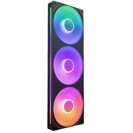 Кулер для корпуса ПК/ Case Cooler NZXT F360 RGB Core (120x120x25mm, 4-pin PWM, RGB, 75.12CFM, 30dBA, 2400RPM, Black, Single-Frame RGB Fan Unit)