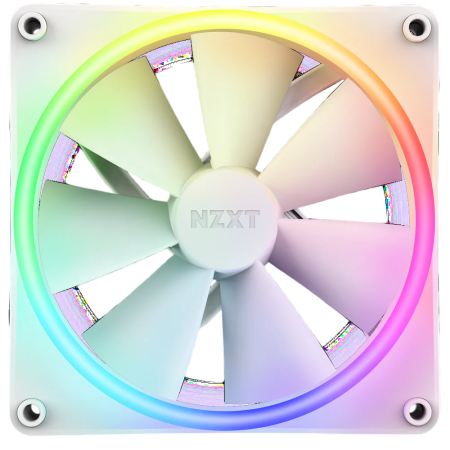 Кулер для корпуса ПК/ Case Cooler NZXT F140 RGB Duo (140x140x25mm, 4-pin PWM, RGB, 84.75CFM, 36dBA, 1800RPM, White)